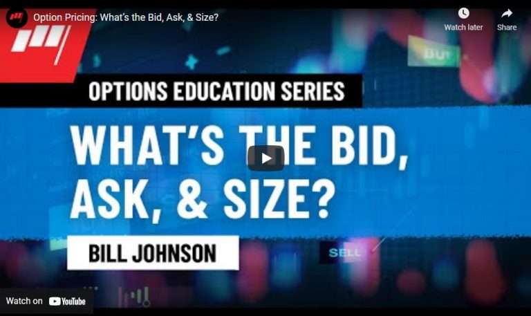 Option Pricing: Bid, Ask, & Size
