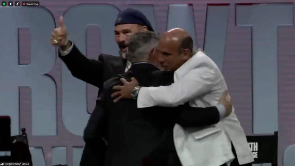 Jon and Pete Najarian with Grant Cardone at 10X Growth Con 2024